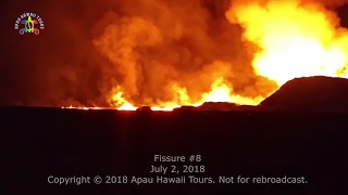 Hawaii Kilauea eruption July compilation lava river fissure 8 in Leilani Estates