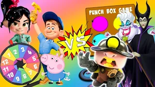 Good Guys Vs Bad Guys Spin The Wheel Game! W/ Doc McStuffins, Vanellope and Poppy