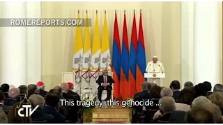 Pope departs from his speech and once again denounces the Armenian Genocide