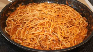 ESPAGUETI CON CARNE MOLIDA 🍝 con un ingrediente extra que lo hace más sabroso❗️