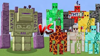 Endstone Golem Vs ALL GOLEMS - Minecraft Mob Battle