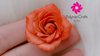 How to make a polymer clay rose - وردة بلدي (جوري) بالصلصال الحراري