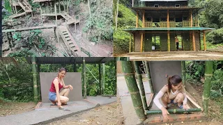 Full video 180 day build a bamboo house and move to a new place to farm