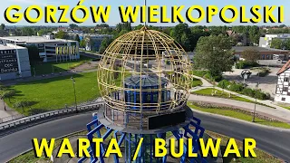 Gorzów Wielkopolski. rzeka Warta-Bulwar. (DRON)