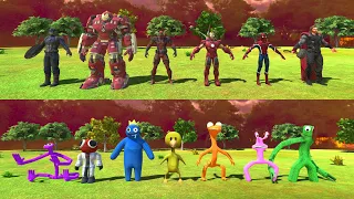 Which Team Will Win? Team Marvel Fight ALL Rainbow Friends - Animal Revolt Battle Simulator