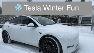 Tesla Model Y in the Snow - How does it handle?