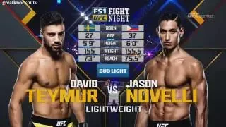 David Teymur vs Jason Novelli, UFC Fight Night 92