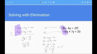 Algebra - Unit 5.3 - Linear EQs Elimination