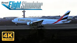 *4K ULTRA REALISM GRAPHICS *777-200ER Emirates Landing At John F Kennedy Airport