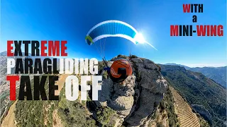 EXTREME PARAGLIDING TAKE OFF WITH A MINI WING - THÉO DE BLIC