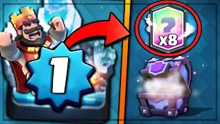 LEVEL 1 OPENS x8 LEGENDARIES FROM CHESTS!? | Clash Royale | LEGENDARY SUPER MAGICAL CHEST HUNT #7