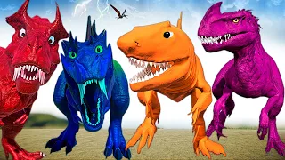 THOR Malusaurus Vs Cyclops Sharkzilla & Godzilla & T-REX Jurassic World Evolution Dinosaurs Fighting
