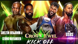 WWE Crown Jewel Kickoff - The Usos Vs Cedric Alexander and Shelton Benjamin | Full Match