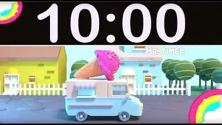 10 Minute Timer Countdown with Music for Kids Ice Cream Truck & Rainbow!