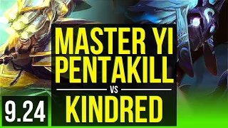 MASTER YI vs KINDRED (JUNGLE) | Pentakill, 2 Triple Kills, KDA 26/3/8 | EUW Diamond | v9.24