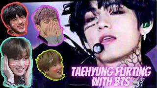 Taehyung flirting with BTS || Taehyung making BTS flustered