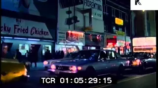 Driving through 1980 New York at Night, Times Square, Broadway