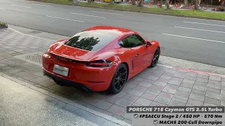2020 PORSCHE 718 Cayman GTS 2.5L Turbo / MACH5 200-Cell Downpipe / #PSAECU Stage 2