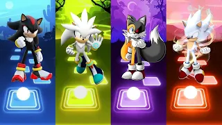 Shadow Sonic 🆚 Tails Exe Sonic 🆚 Hyper Sonic 🆚 Silver Sonic | Sonic Tiles Hop EDM Rush