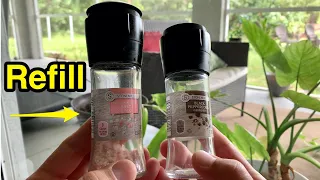 How to open & refill disposable salt or pepper grinder - Stonemill, McCormick, Kirkland, Costco, etc