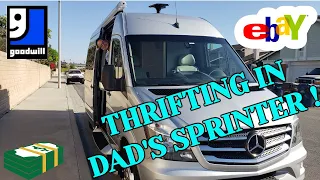 THRIFT WITH ME! Thrifting GOODWILL in Dads Sprinter / Ebay Resale Huntington Beach California PART 1