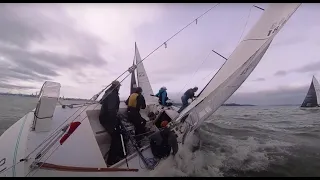 Windward mark rounding on Express 27 "Glitch" @ Big Daddy Regatta March 9, 2024