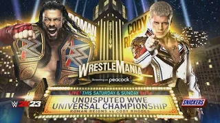 Roman Reigns vs Cody Rhodes Undisputed Universal Championship WrestleMania 39 WWE2K23