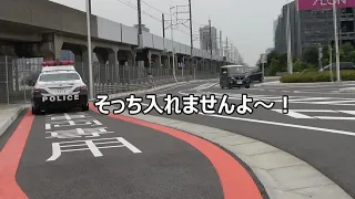 【バス専用ロータリー取締り】そっち入れませんよ!!見える位置にパトカーを停め未然に違反を防ぎながら行われた通行禁止違反の取締り4連発!!