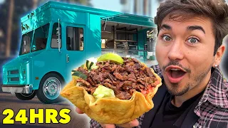 I Only Ate Food Trucks For 24 Hours! (Impossible Food Challenge)