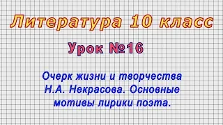 Литература 10 класс (Урок№16 - Очерк жизни и творчества Н.А. Некрасова. Мотивы лирики поэта.)