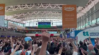Argentina fans at Buenos Aires Airport celebrate World Cup Final victory