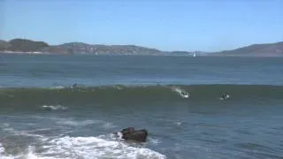 Surfing under the Golden Gate Bridge