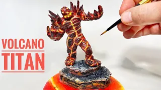 How To Make a Volcano Titan / Diorama /  Polymer Clay / ASMR