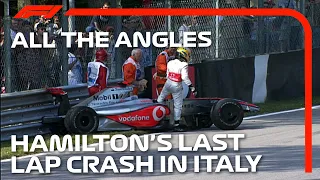 Lewis Hamilton's Last Lap Crash - All The Angles | 2009 Italian Grand Prix