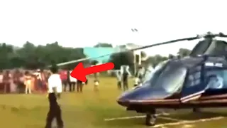 Accidentally A Man Gets Hit By Helicopter Rotor