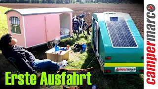 Erste Ausfahrt mit unseren zwei Fahrradwohnwagen | Campermarco & Camperclaudi