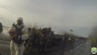 Бои за Углегорск зимой 2015 года, колонна батальона Донбасс попал в засаду ВС ДНР