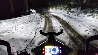 Riding KTM 390 Adventure on BLACK ICE ! My First Ride on 390 Adv in Mountains !