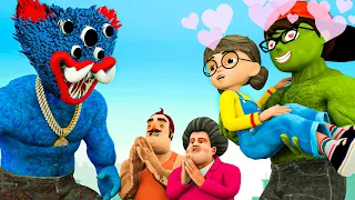 Huggy Wuggy Appear!~ Nick Rescue Tani from being Kidnapped - Scary Teacher 3D Cartoon Ep.13