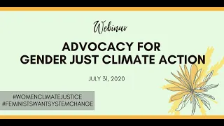 WGC Webinar: Advocacy for Gender Just Climate Action