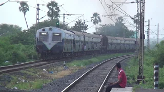 CHUGGING & WHISTLING INDIA'S OLDEST DIESEL LOCOMOTIVE  (WDM-2) AT IT'S BEST - INDIAN RAILWAYS !!!!!!