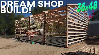 HUGE PROGRESS On The Dream Garage! 36x48 Pole Barn Post Frame Build