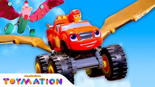 Flying Dinosaur Blaze Rescues Zeg! | @blazeandthemonstermachines | Toymation