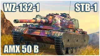 WZ-132-1, STB-1 & AMX 50 B • WoT Blitz Gameplay