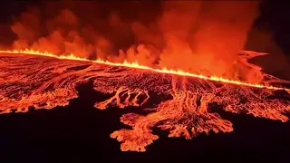 A volcano in Iceland is erupting for the fourth time in 3 months, sending plumes of lava skywards