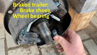 Braked trailer (KNOTT): replacing brake shoes, wheel bearing, adjusting