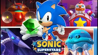 SONIC SUPERSTARS - All Bosses (As Sonic) + Fang Boss