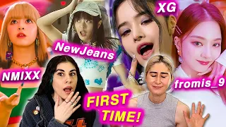 FIRST TIME Reacting to NewJeans, NMIXX, XG, fromis_9! (OMG, DICE, MASCARA, DM)