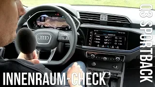 2020 Audi Q3 Sportback | Innenraum Check Inside Ablagen Infotainment Alexa Bedienungskonzept Kritik