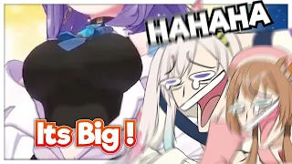 Iofi and Risu cant stop laughing when seeing something big on 3D Moona !